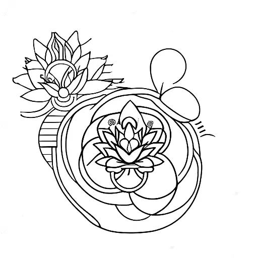 Lotus Flower solar system  tattoo design idea
