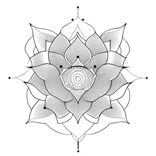 Lotus Flower solar system  tattoo design idea