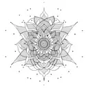 Lotus Flower planets chakra tattoo design idea