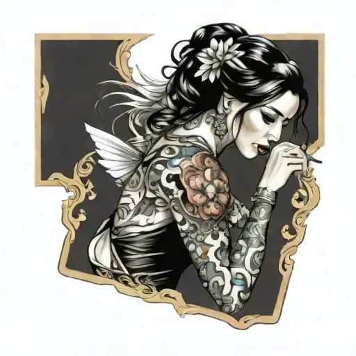 seamstress dancer tattoo design idea