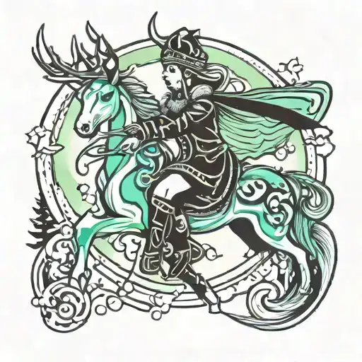 northern lights dancer tattoo design idea