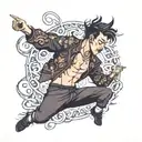 dainty boy dancing tattoo design idea