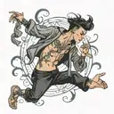 dainty boy dancing tattoo design idea