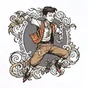 dainty boy dancing tattoo design idea