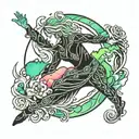 northern lights dancer tattoo design idea