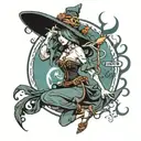 witch dancer tattoo design idea