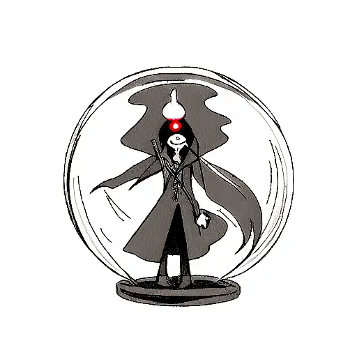 Grim Reaper holding crystal ball tattoo design idea