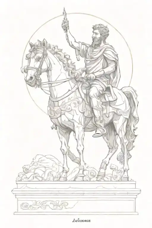 marcus aurelius statue equestrian tattoo design idea