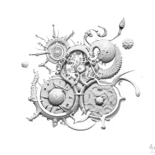 ramos de lavanda e arruda tattoo design idea