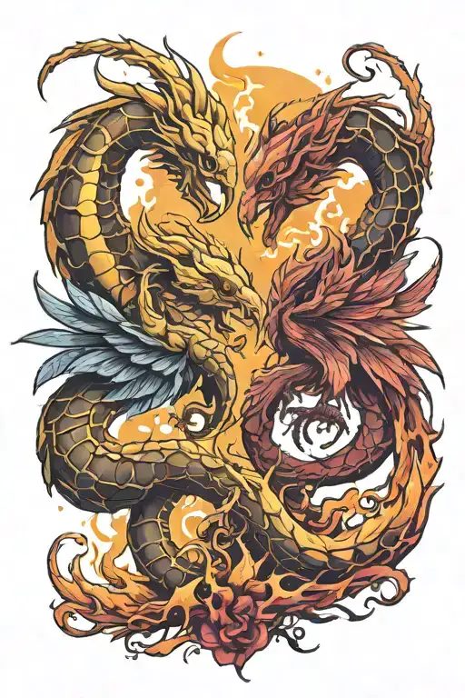 Scorpion and pheonix rising from the ashes tattoo design idea