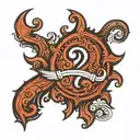 Question mark in a suit tattoo design idea