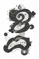 Question mark with universe tattoo design idea