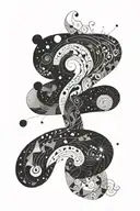 Question mark with universe tattoo design idea