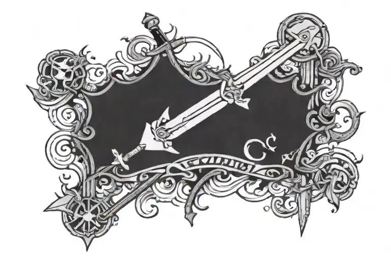 adventure time swords tattoo design idea