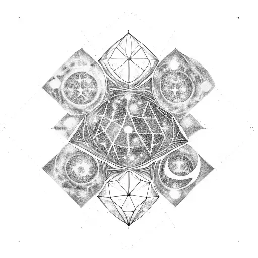 A cosmic constellation of the client's favorite celestial objects tattoo design idea