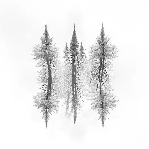 the canopy of the trees. It should be sheltering, supporting, protecting something and the canopy should feel magical tattoo design idea