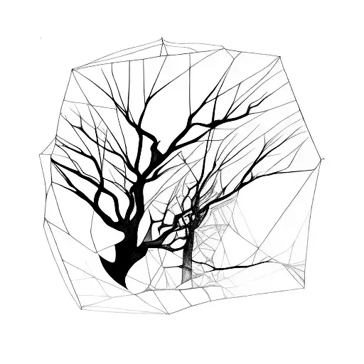 the canopy of the trees. It should be sheltering, supporting, protecting something and the canopy should feel magical tattoo design idea