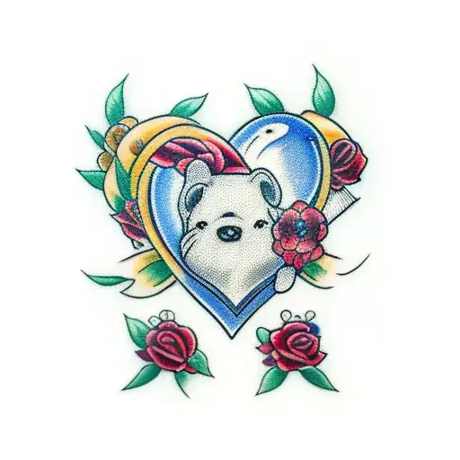 heart with a blueberry tattoo design idea