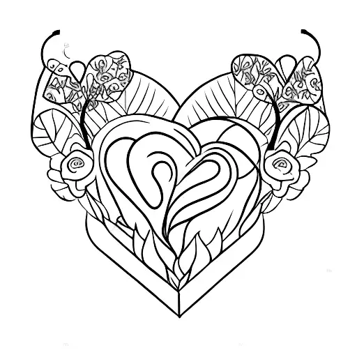 heart with a blueberry tattoo design idea