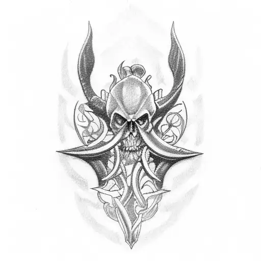 Trident tattoo design idea