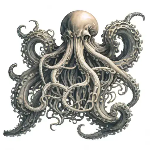 davy jones locker Two tentacles are weaving tattoo design idea