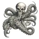 davy jones locker Two tentacles are weaving tattoo design idea