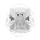 A cassette tape with a barcode pattern tattoo design idea