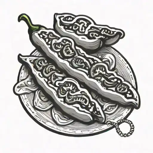 Jalepenos on peanut butter toast tattoo design idea