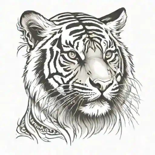Bengal tiger from baby to adult tattoo design idea