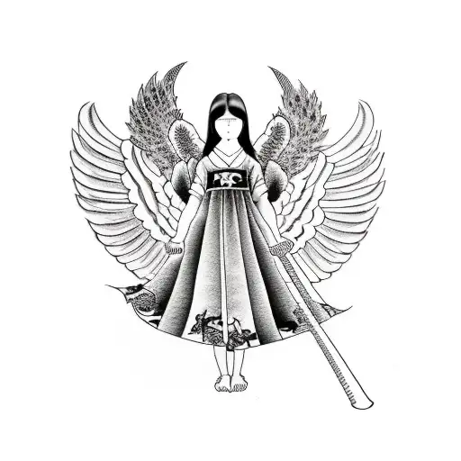 NUMBERS, ROMAN NUMERAL, CHILD,ANGEL tattoo design idea