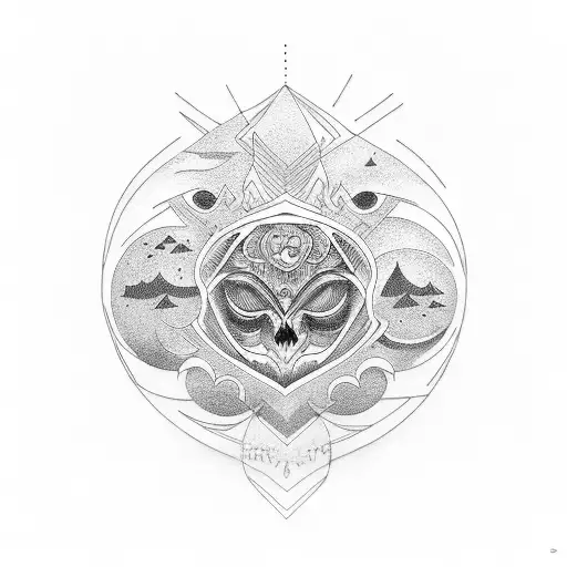 sol e lua tattoo design idea