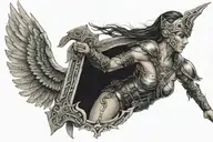 Valkyrie warrior with intricate tattoo design idea