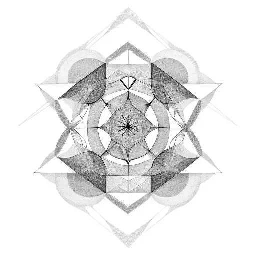 A combination of geometric shapes and a family tree, symbolizing the interconnectedness of family and the complexity of relationships tattoo design idea