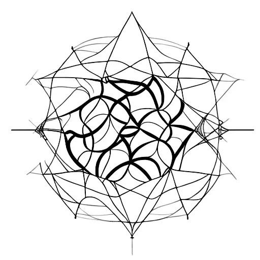 A combination of geometric shapes and a family tree, symbolizing the interconnectedness of family and the complexity of relationships tattoo design idea