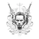 Black and white timeline with dates 1979 birth, 1997 death figure, 2002 mechanic, 2005 birth first son, 2017 birth secon tattoo design idea