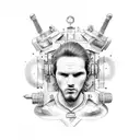 Black and white timeline with dates 1979 birth, 1997 death figure, 2002 mechanic, 2005 birth first son, 2017 birth secon tattoo design idea