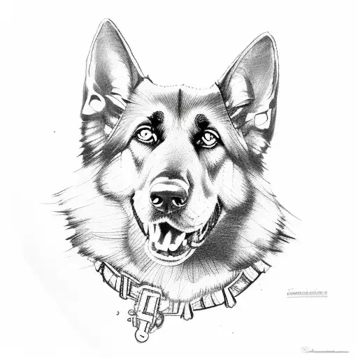 German shepherd  tattoo design idea