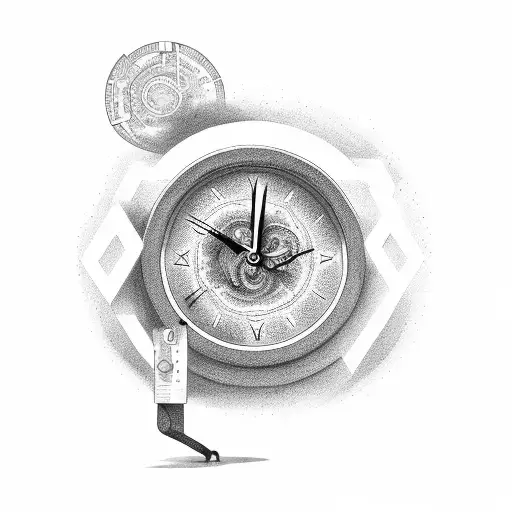 clock with money, and the andromeda galaxy tattoo design idea