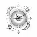 andromeda galaxy and a clock tattoo design idea