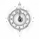 andromeda galaxy and a clock tattoo design idea