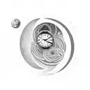 andromeda galaxy and a clock tattoo design idea