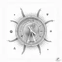 andromeda galaxy and a clock tattoo design idea