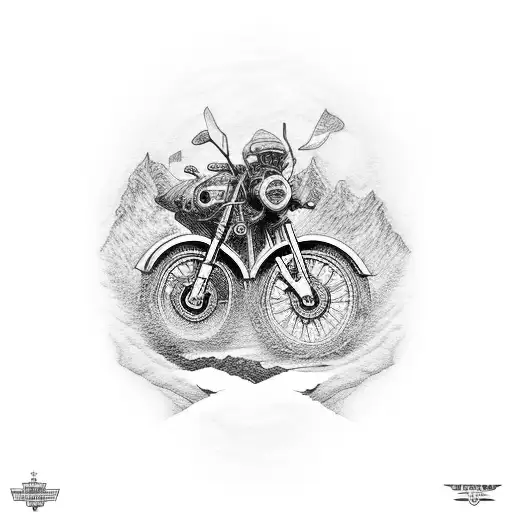 Commemorate an epic motorcycle trip from Washington state to Alaska  tattoo design idea