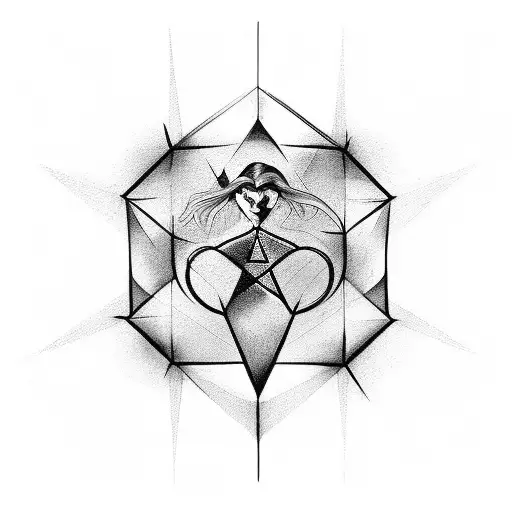 Design a minimalist tattoo of Scarlet Witch and Black Widow's silhouettes intertwined with mathematical symbols, symbolizing their strength and intelligence tattoo design idea