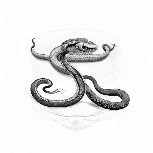 Dagger with Snake tattoo design idea