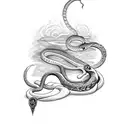 Dagger with Snake tattoo design idea