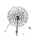 dandelion with dragonfly's  tattoo design idea