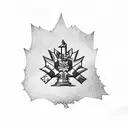 canadian netherlands and Barbados flag combined tattoo design idea