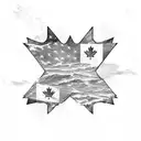 canadian netherlands and Barbados flag combined tattoo design idea