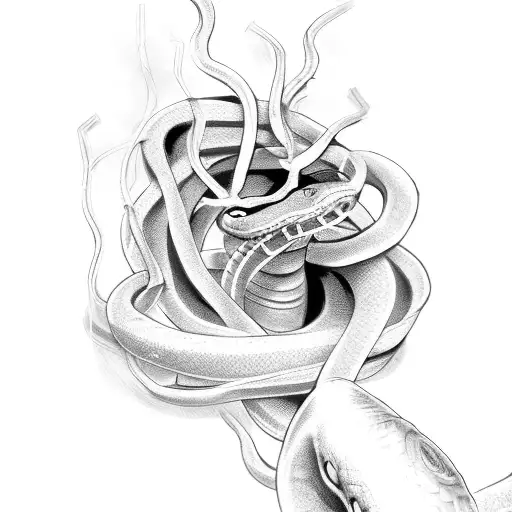 snake wrapped around collar bone tattoo  tattoo design idea